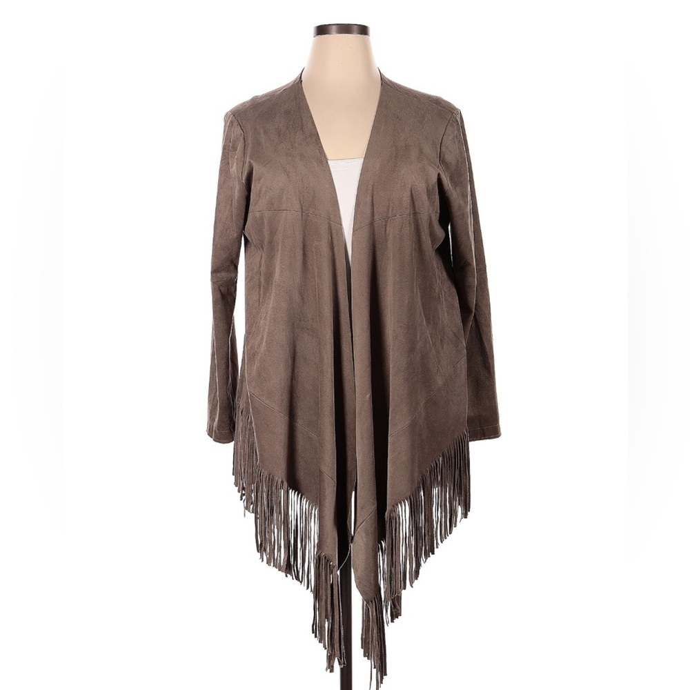 Tribal Jeans Faux Stretch Suede Jacket